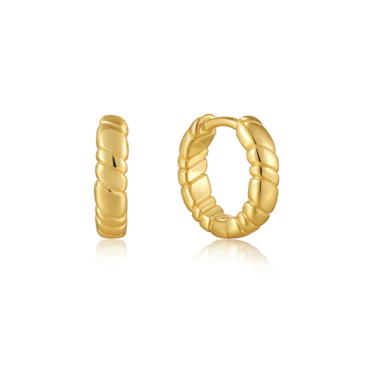 Ania haie zilver goud verguld ooringen Smooth Twist Huggie