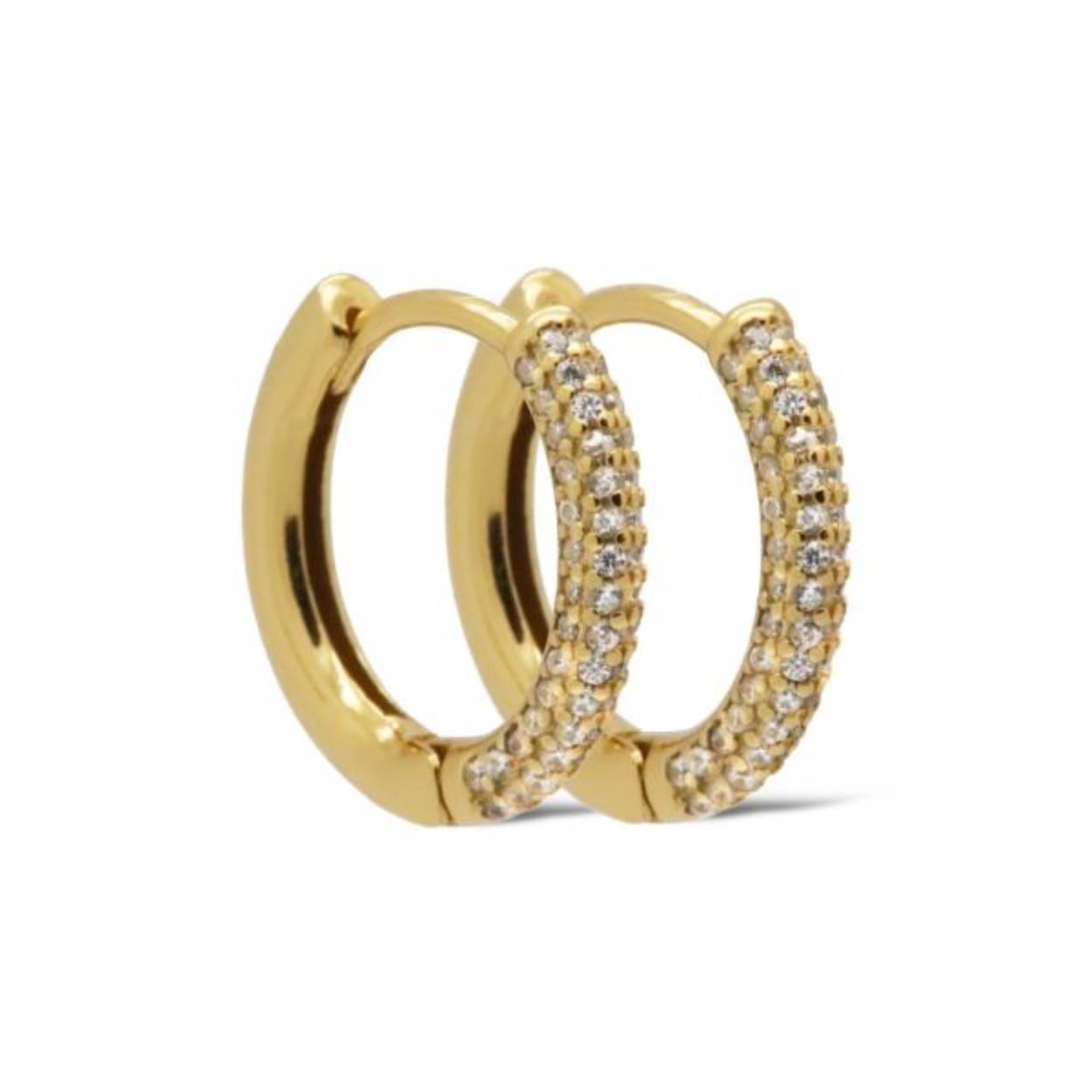 H406 Karma oorringen | zilver verguld | zirkonia's