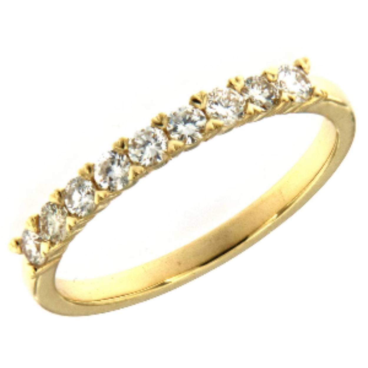 Geel gouden 18 karaat ring harts-setting met 9 x 0.04ct briljant
een exclusiviteit van B-trendy