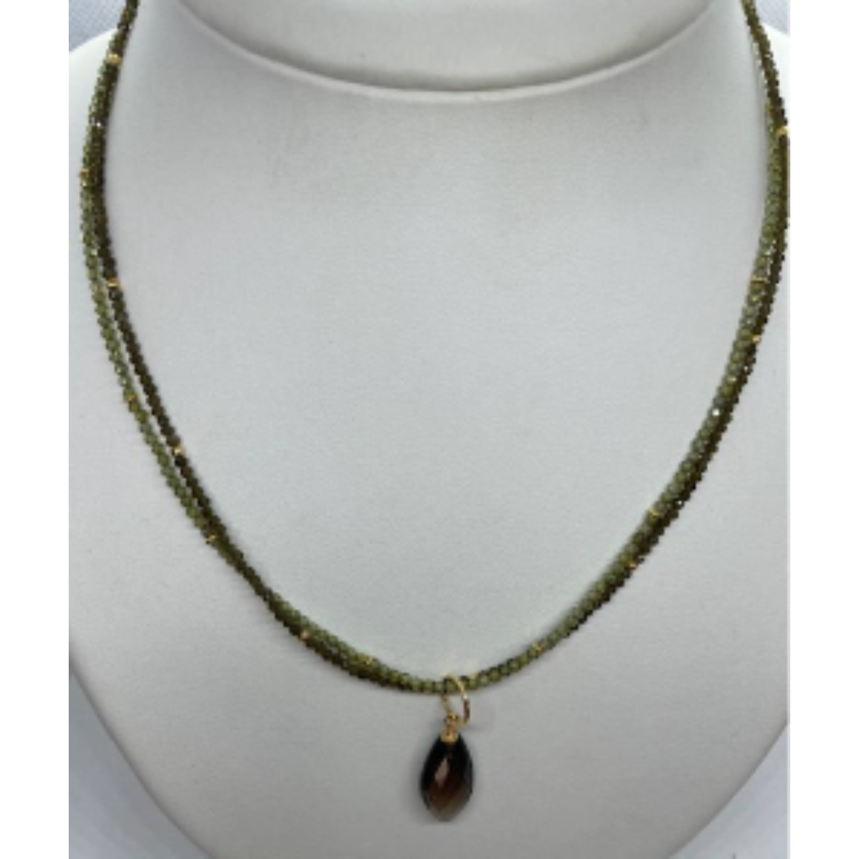 collier go, peridoot, cateye, rookkwartshanger