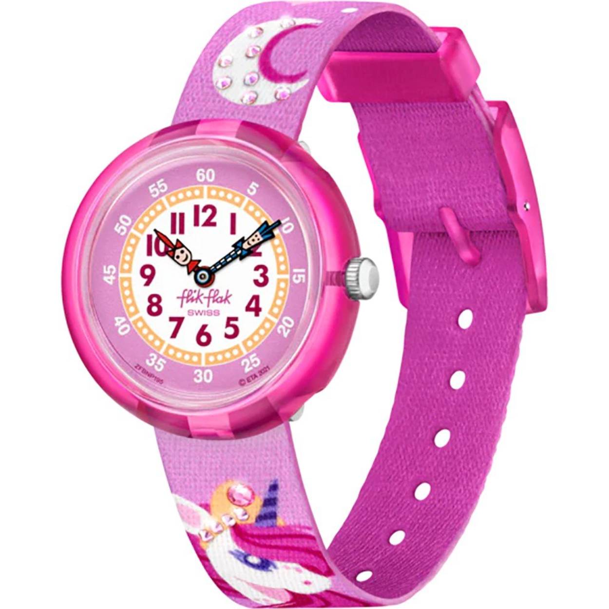 Leren klokkijken met het educatieve DREAMING UNICORN kinderhorloge met glinsterende kristallen. Het perfecte cadeau voor liefhebbers van magie!
