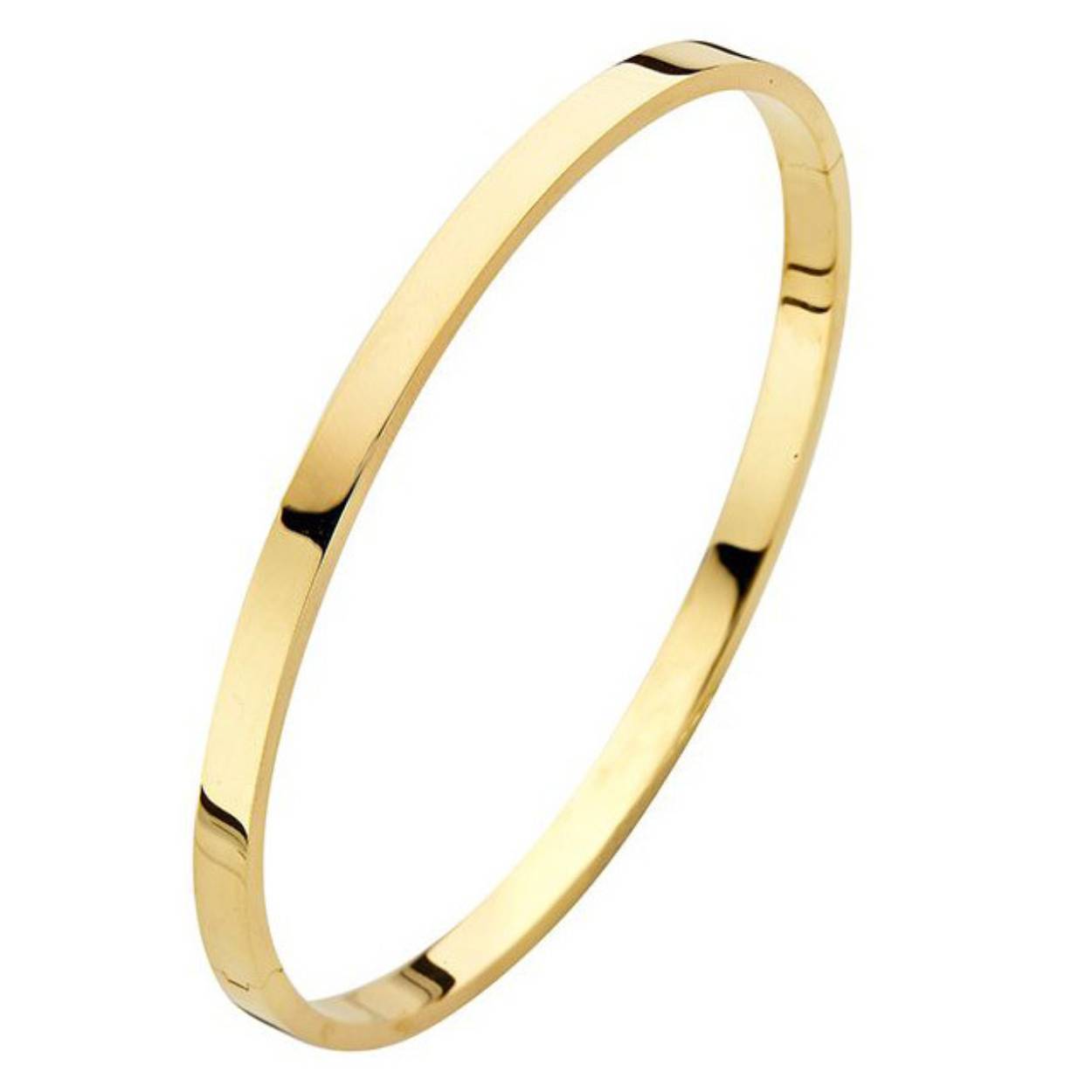 14krt geelgouden bangle | 4MM | Vierkant