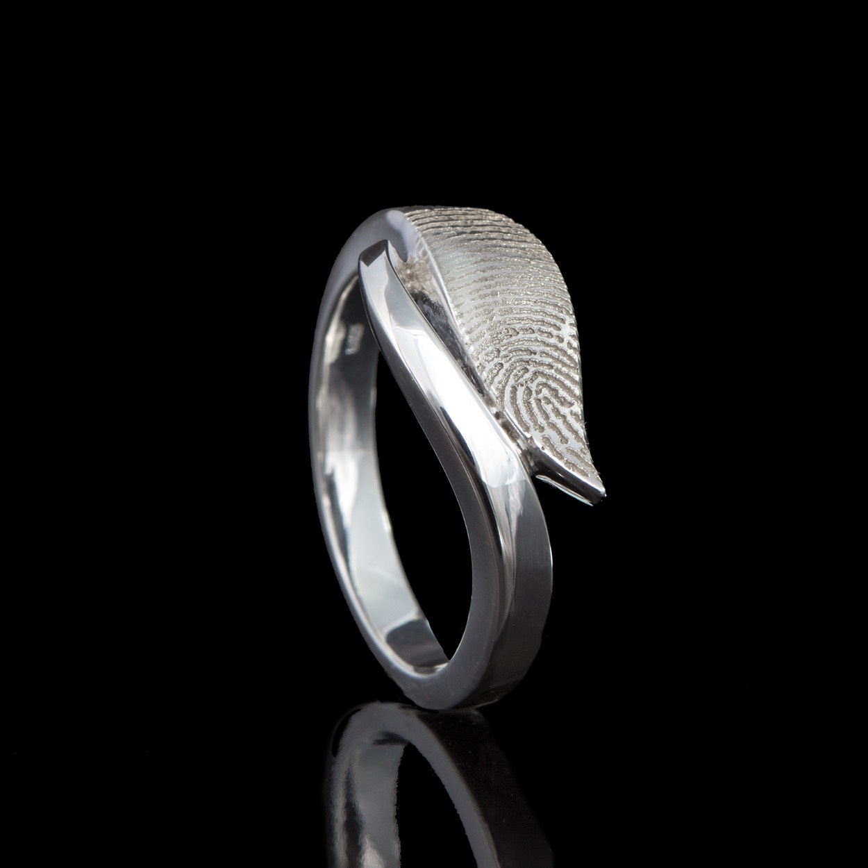 Ring zilver met vingerafdruk 