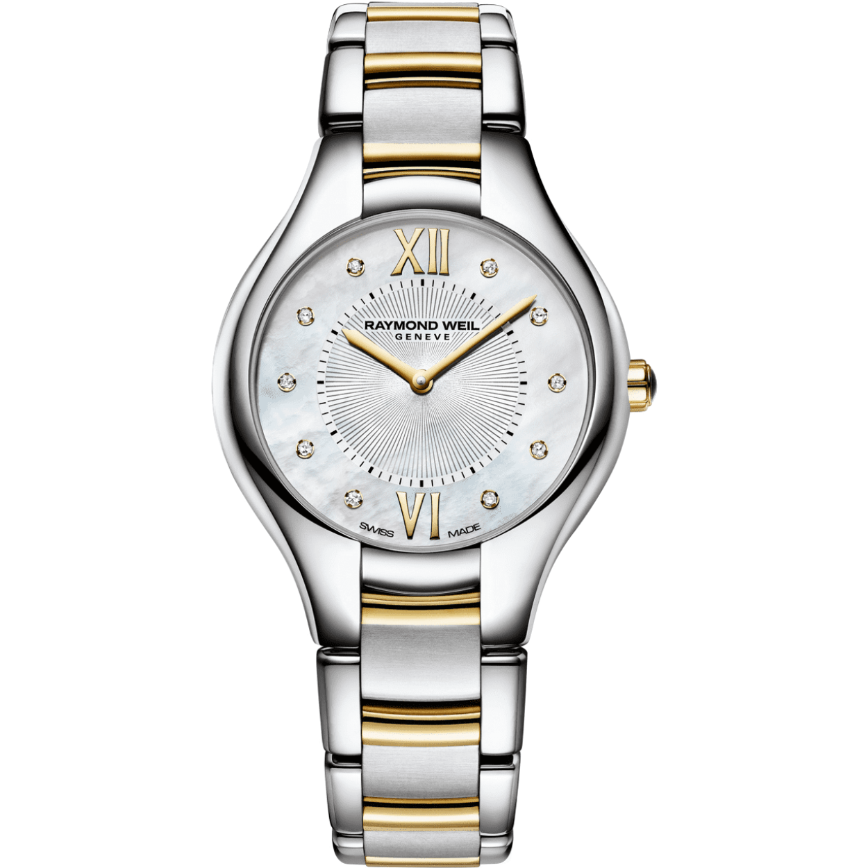 Dames Horloge met Bi-colour roestvrij stalen schakelband.