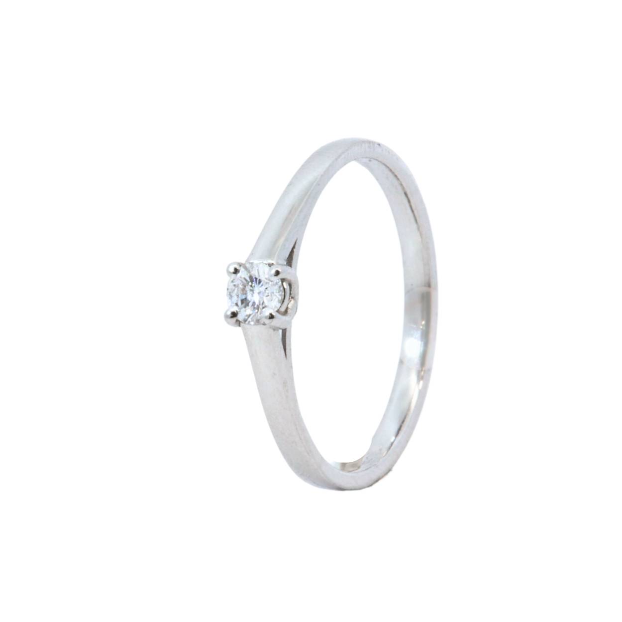 Ring in 18kt witgoud met briljant 0.15ct Si G/H 2.4gr