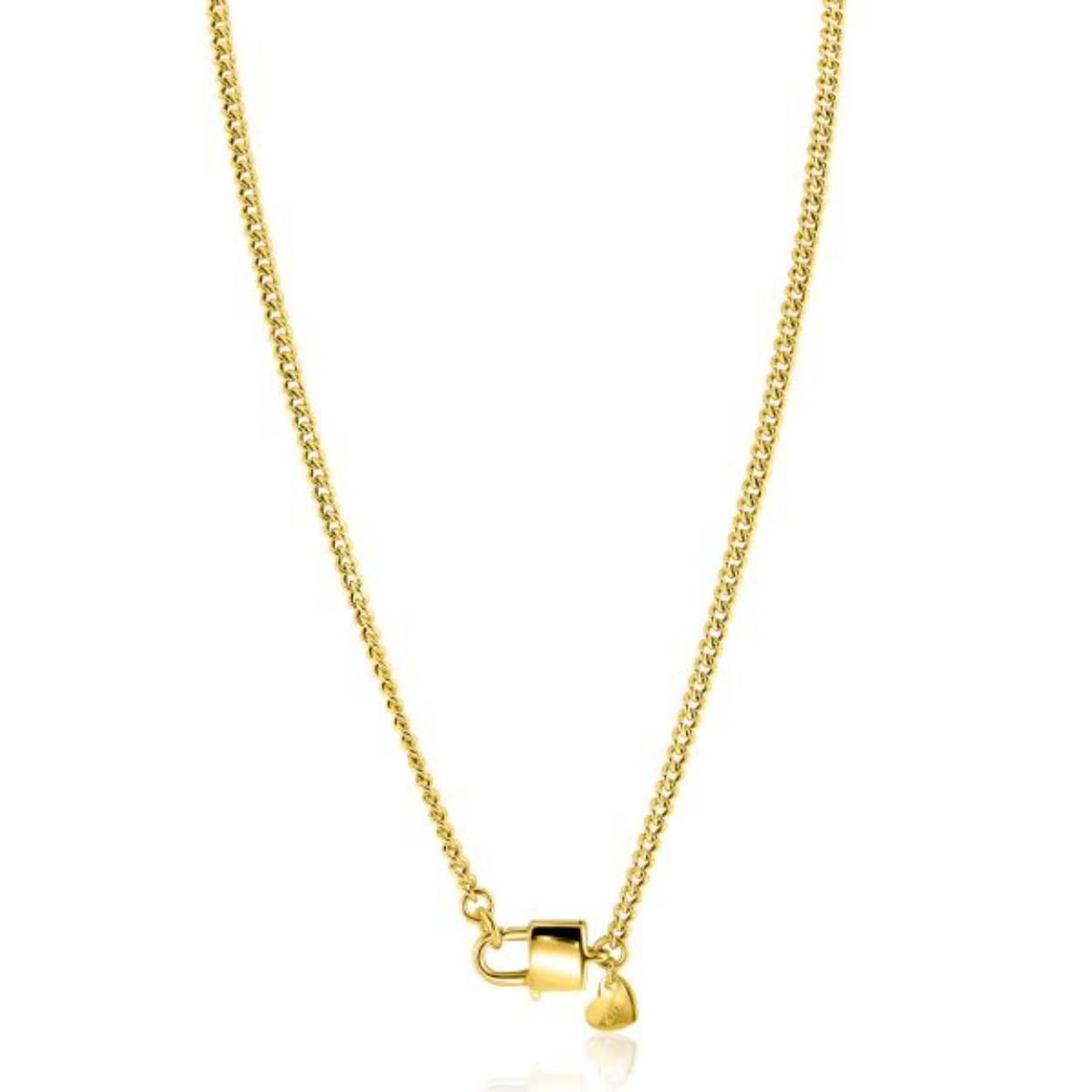 Zinzi zilver verguld collier gourmet 3.8mm met slot ZIC2411G