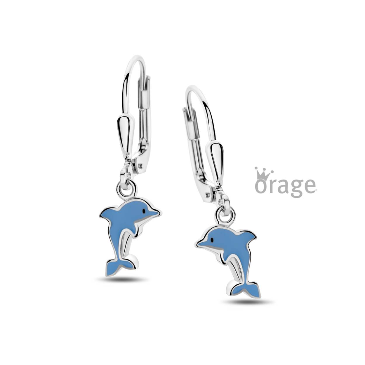 Zilveren oorhangers 'dolfijntje' van het merk Orage kids
Ook verkrijgbaar als oorstekers
