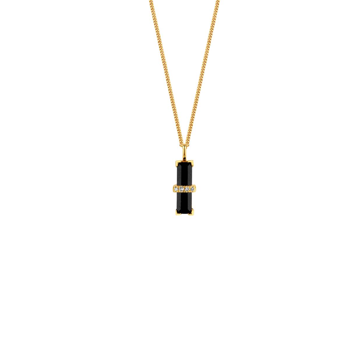 Discover our Dark Secret necklace. Drop-dead gorgeous with a Black Onyx gemstone and white diamonds. Black Onyx is an empowering stone, it will absorb and transform negative energy, and encourage happiness and good fortune. Become master of your own faith.

Ref: M1441 | Necklace | 925 Sterling Silver | 11.00 x 3.80 x 4.40 mm | Black Onyx Rectangle: 1pc , White Diamond: 4pc
