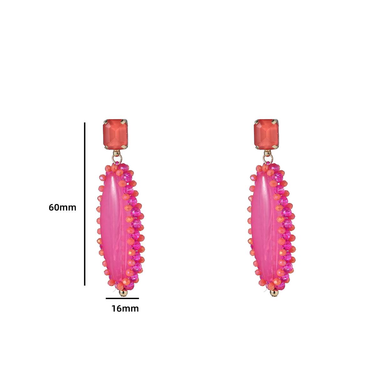 Long Stone - 14K + Coral
E4036-4