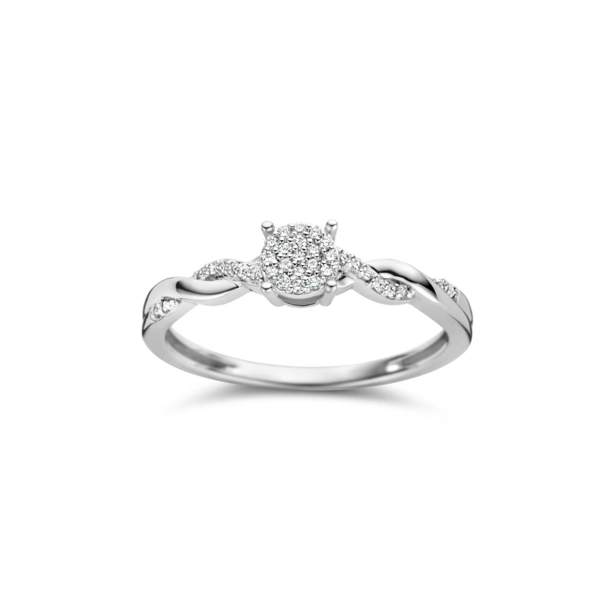 Ring wit goud 18kt met diamanten.