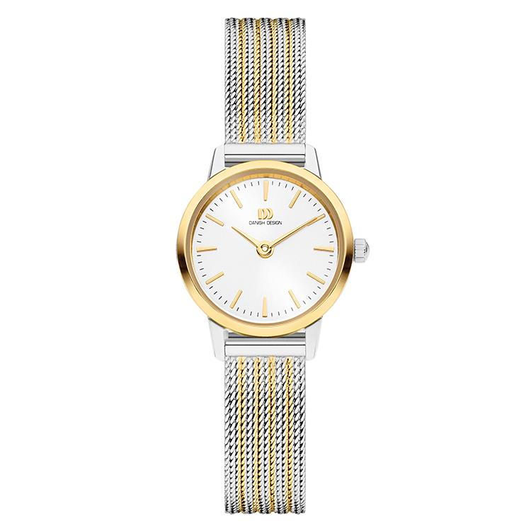 Dames Horloge met tweekleurige mesh-band.
