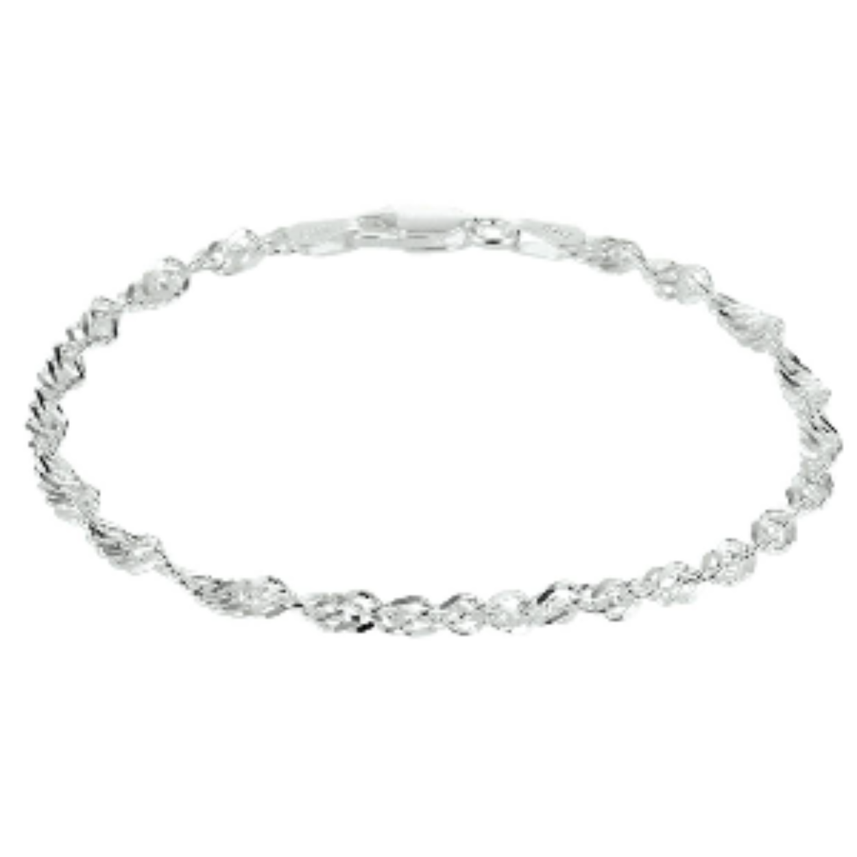 Deze zilveren singapore armband heeft een draaglengte van 17cm en een schakelbreedte van 2.75mm. Uitgevoerd met een stevige karabijn sluiting. 