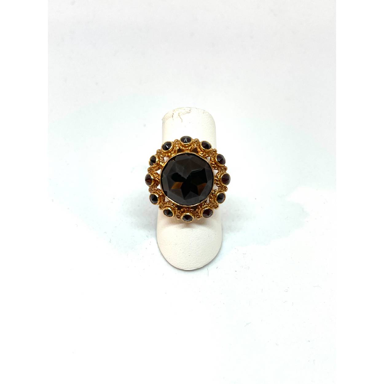 14k rose goud entourage ring granaat