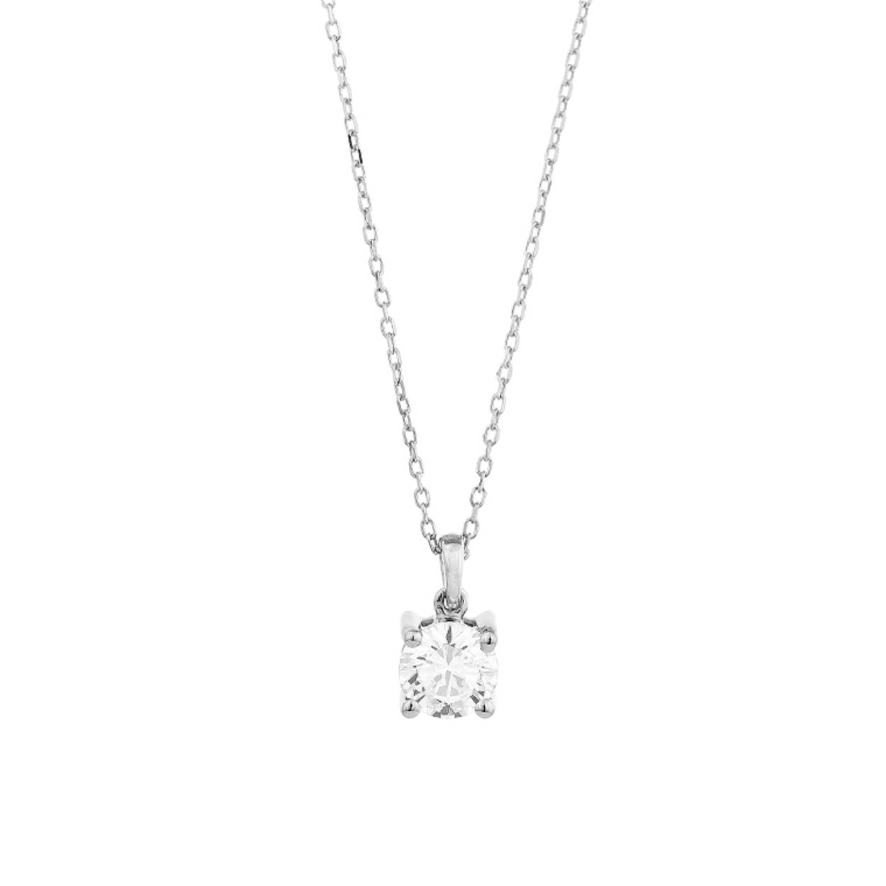 witgouden collier 18 krt met solitair hanger 0.30 crt H-SI diamant
P1171100PWA02