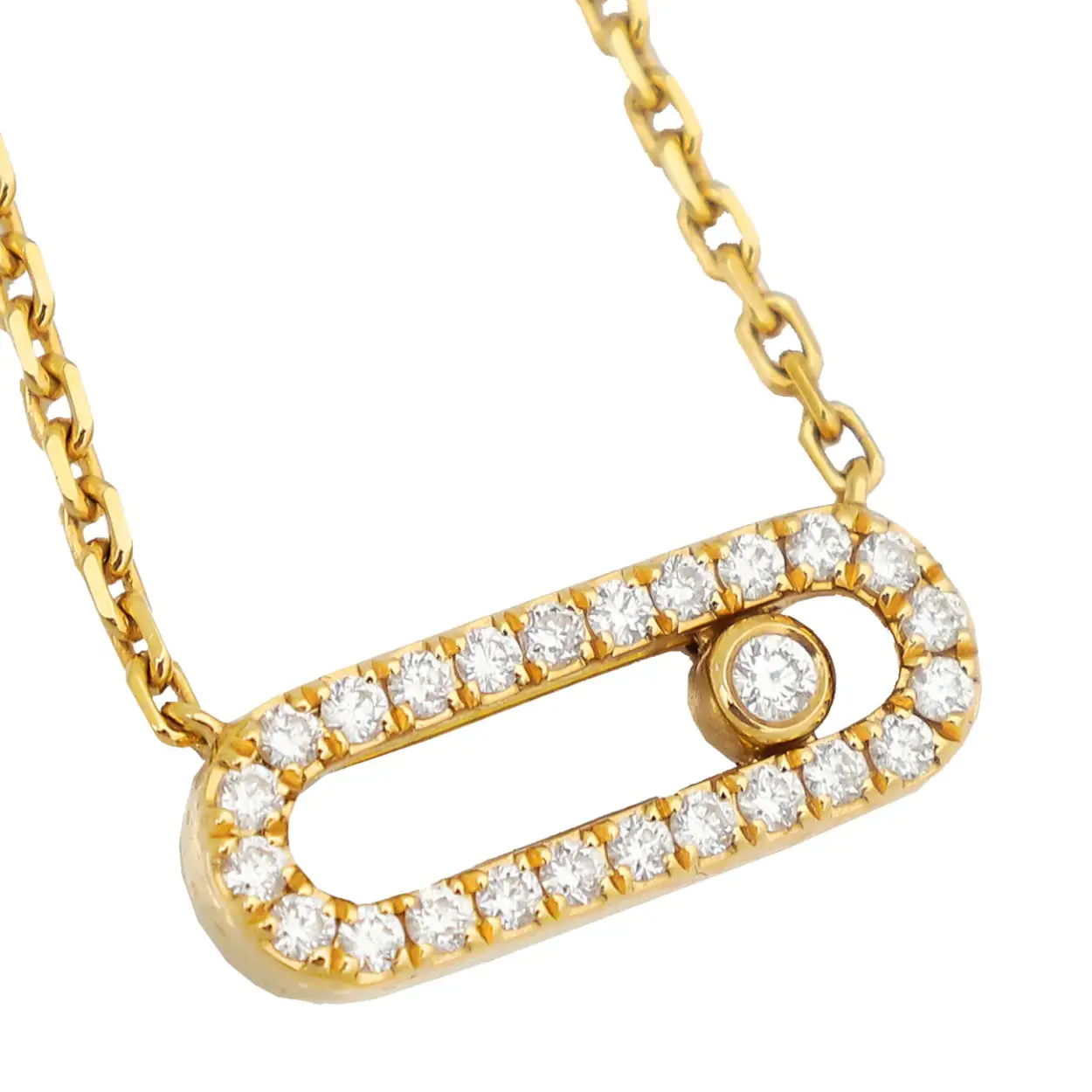 14kt. Geelgouden collier, 25-0.07ct H/SI, 42-45cm