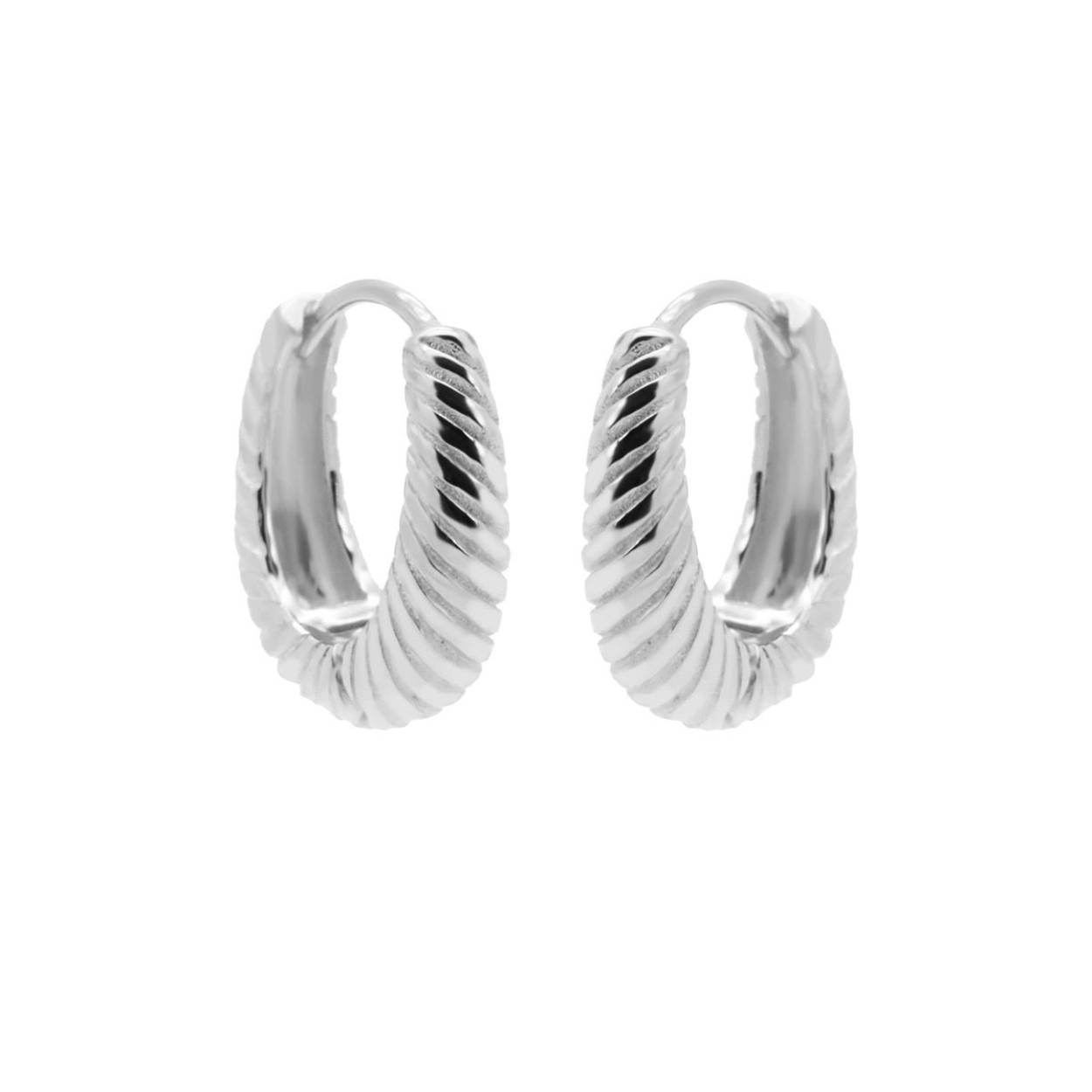 Karma Jewelry Hinged hoops FLORA Silver