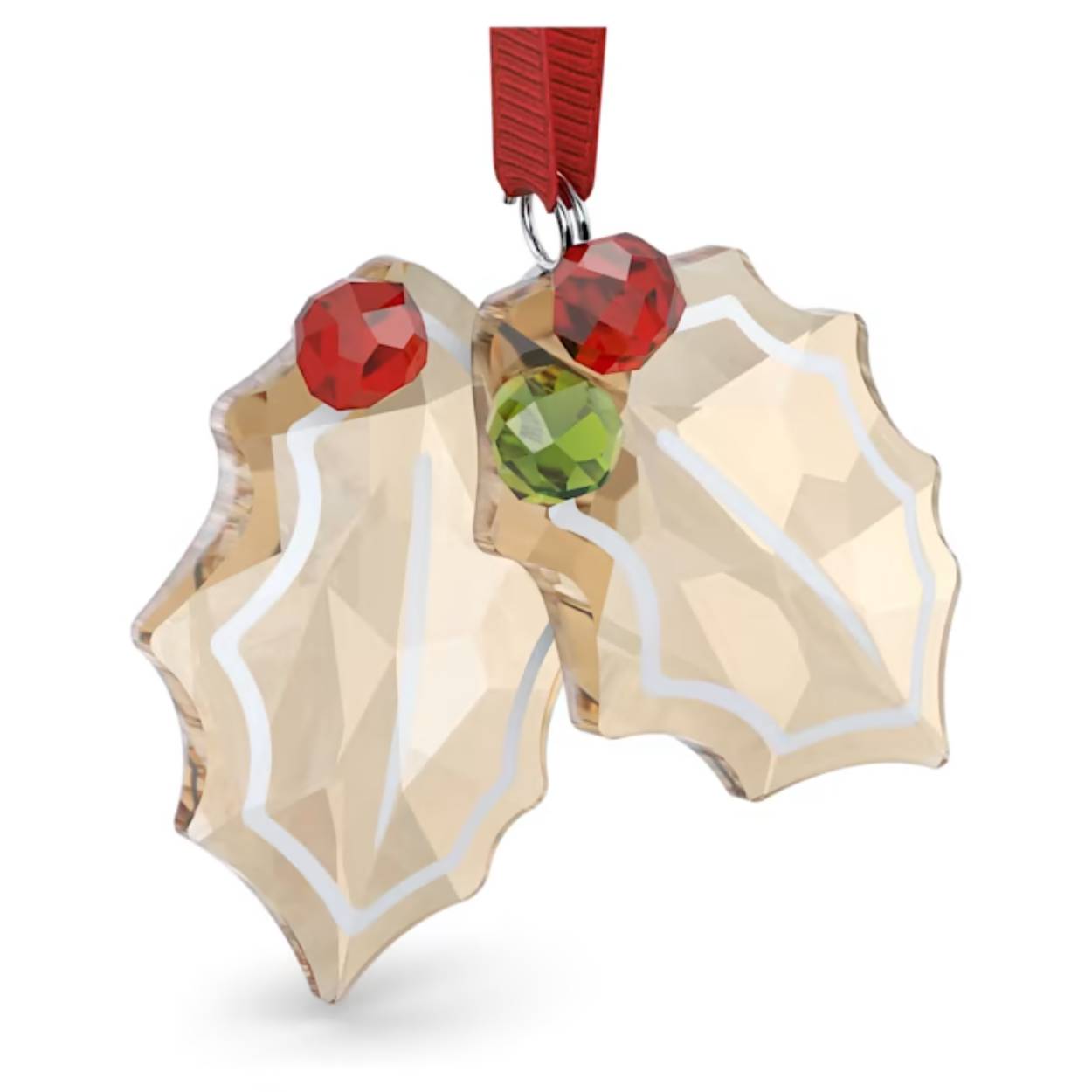 Dit prachtige paar hulstbladeren in een koekjesstijl heeft een gouden effect en 164 schitterende facetten. De peperkoek-hulstbladeren hangen aan een stevig rood lint en zijn een eerbetoon aan de kenmerkende bladeren voor de feestdagen. Decoratieobject. Geen speelgoed. Niet geschikt voor kinderen jonger dan 15 jaar.
Artikelnr.: 5656277
Collectie:  Holiday Cheers
Kleur:  Meerkleurig
Hoogte: 3.8 cm
Breedte: 1.8 cm
Lengte: 4.4 cm
Ontwerper:  Edith Mair
Materiaal:  Kristallen, Polyester, Metaal
