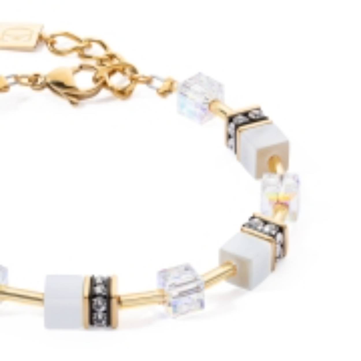 Coeur de Lion GeoCUBE armband, met polaris en kristallen.