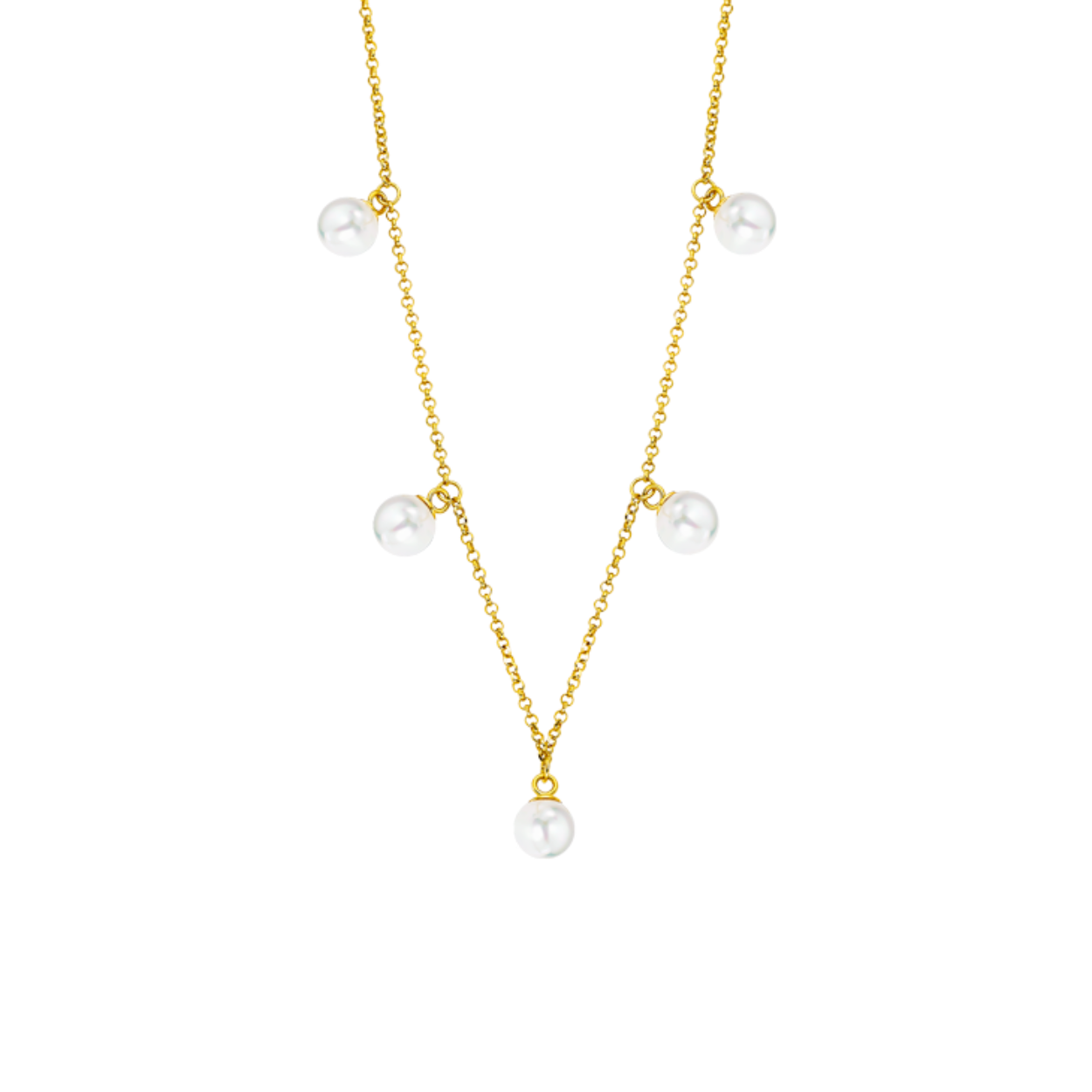 Ketting met parels in plaqué