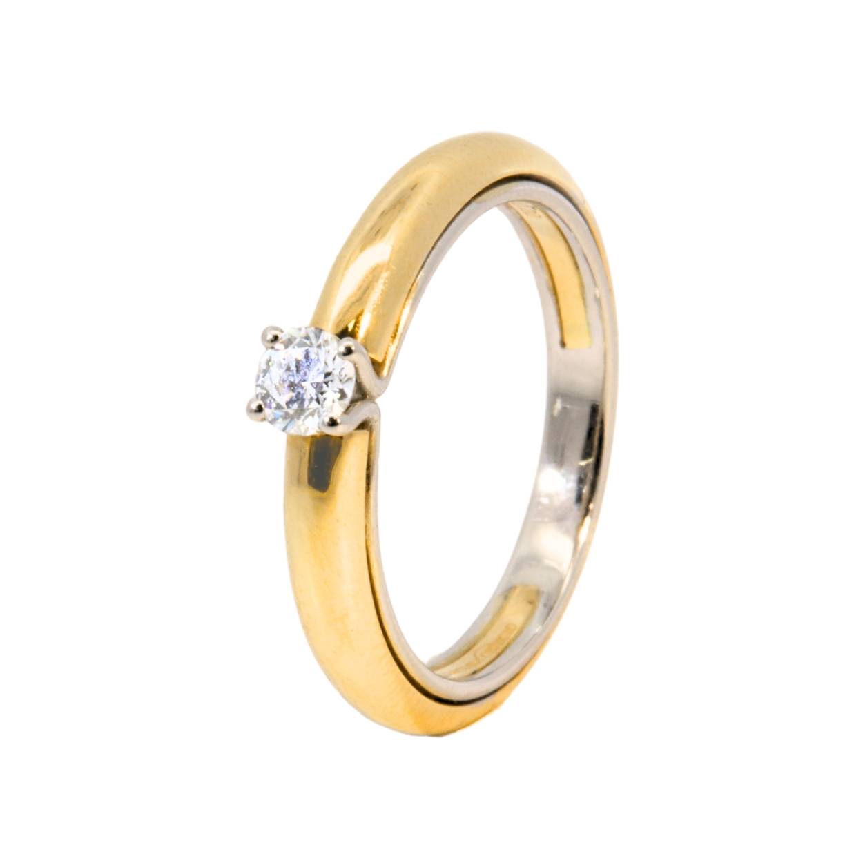Giorgio Visconti ring in 18kt witgoud met briljant 2.7gr GVS 0.28ct