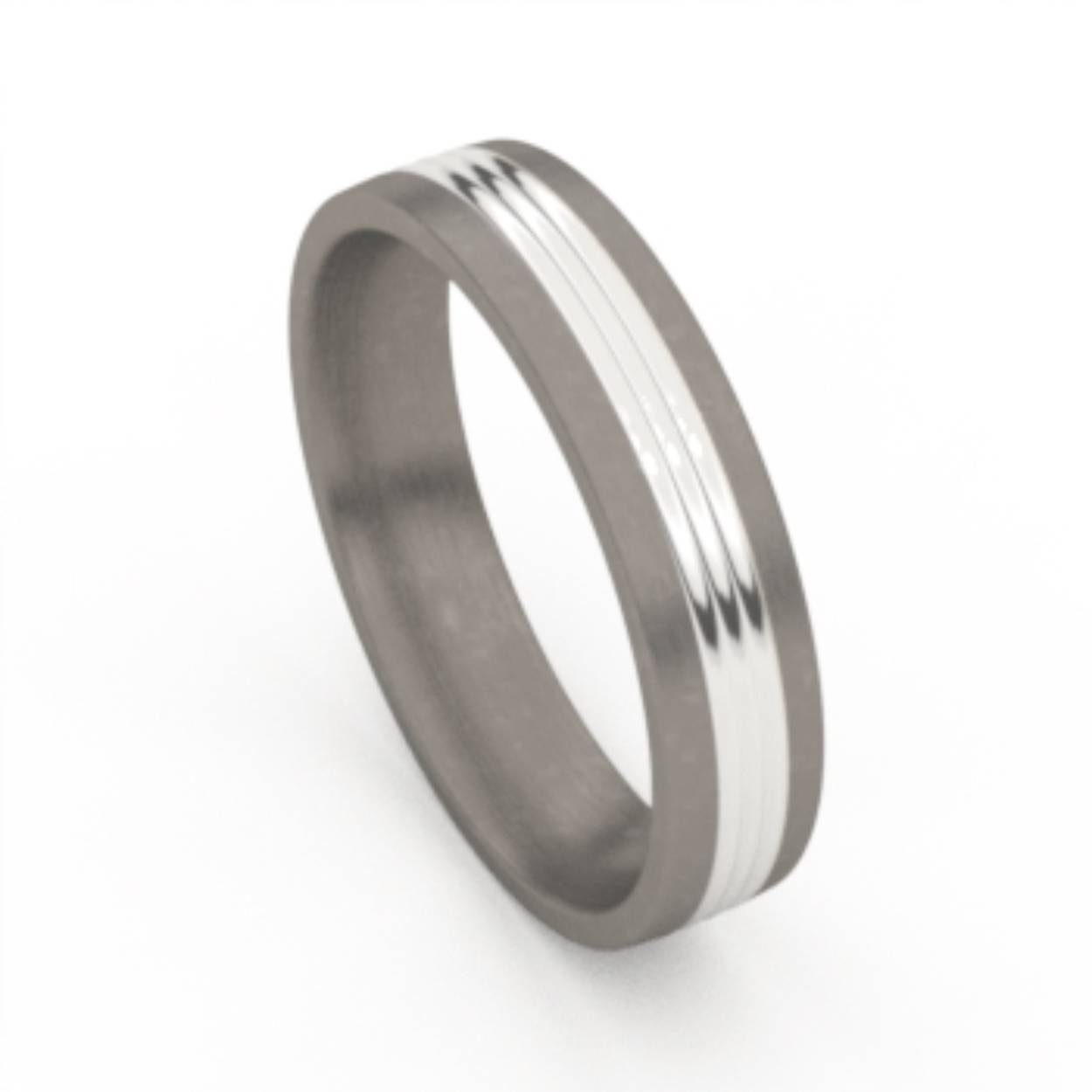 AuroDesign Titanium ring met 18krt. witgouden band en 0.04ct diamant.
Referentienummer: 492-W/50
