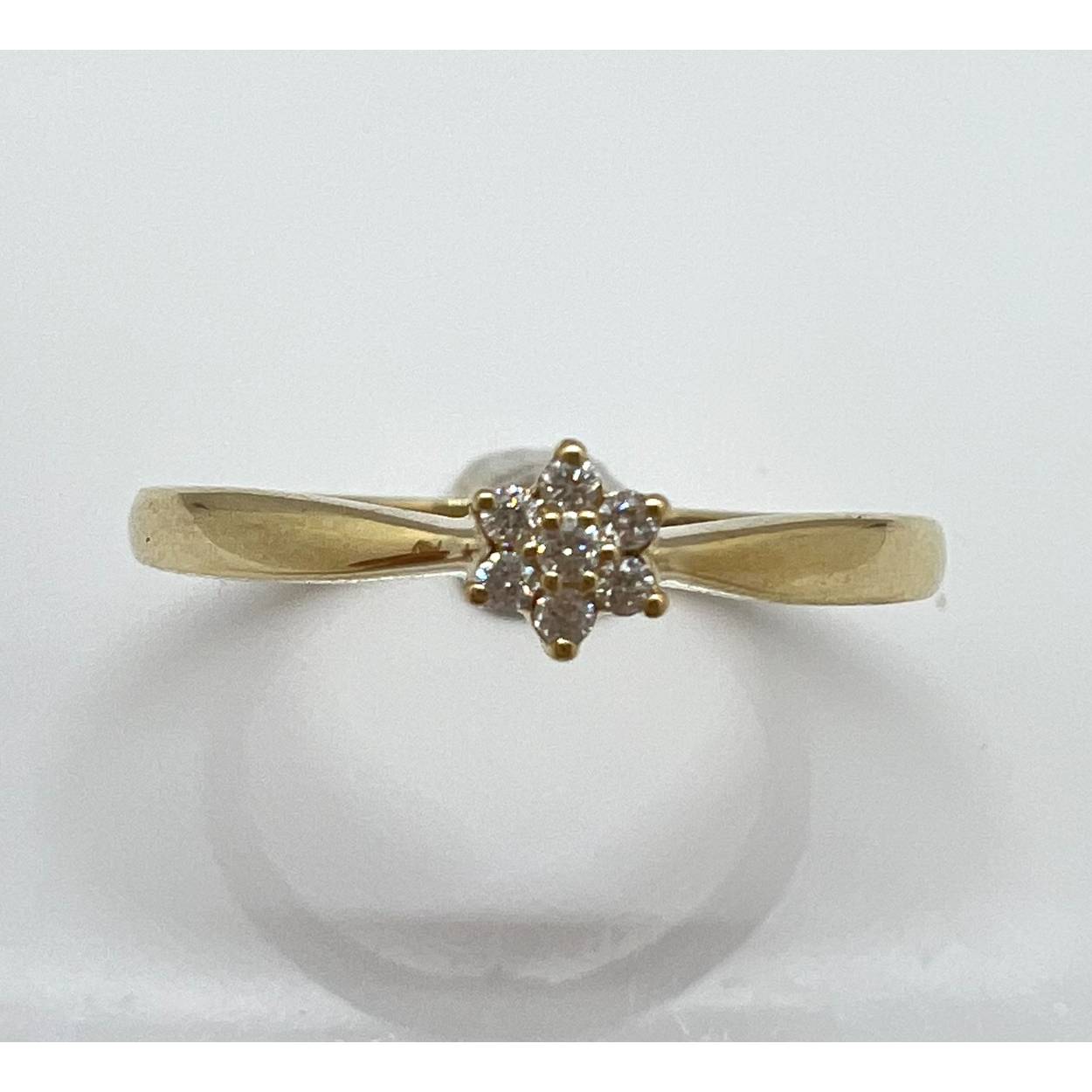 geelgouden entourage ring met diamant