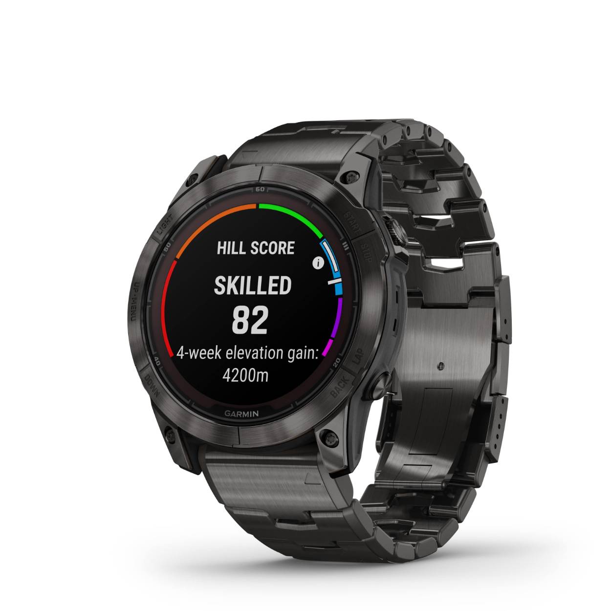 Garmin Fenix 7X Prof. Sapphire Solar Edition. Carbon Gray DLC titanium met lichte titanium armband
