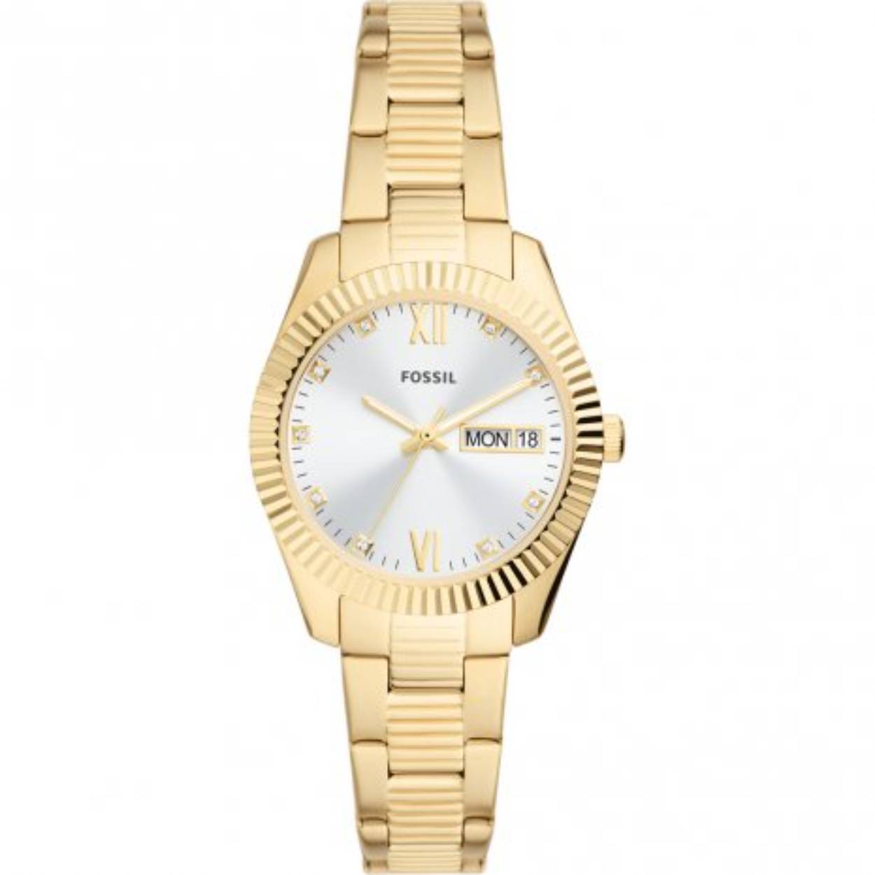 Fossil ES5199 Scarlette horloge
Goudkleur stalen quartz horloge