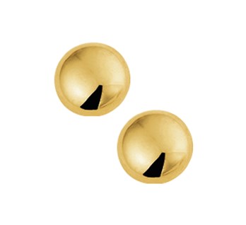 Geelgouden oorknoppen met een halfbol.