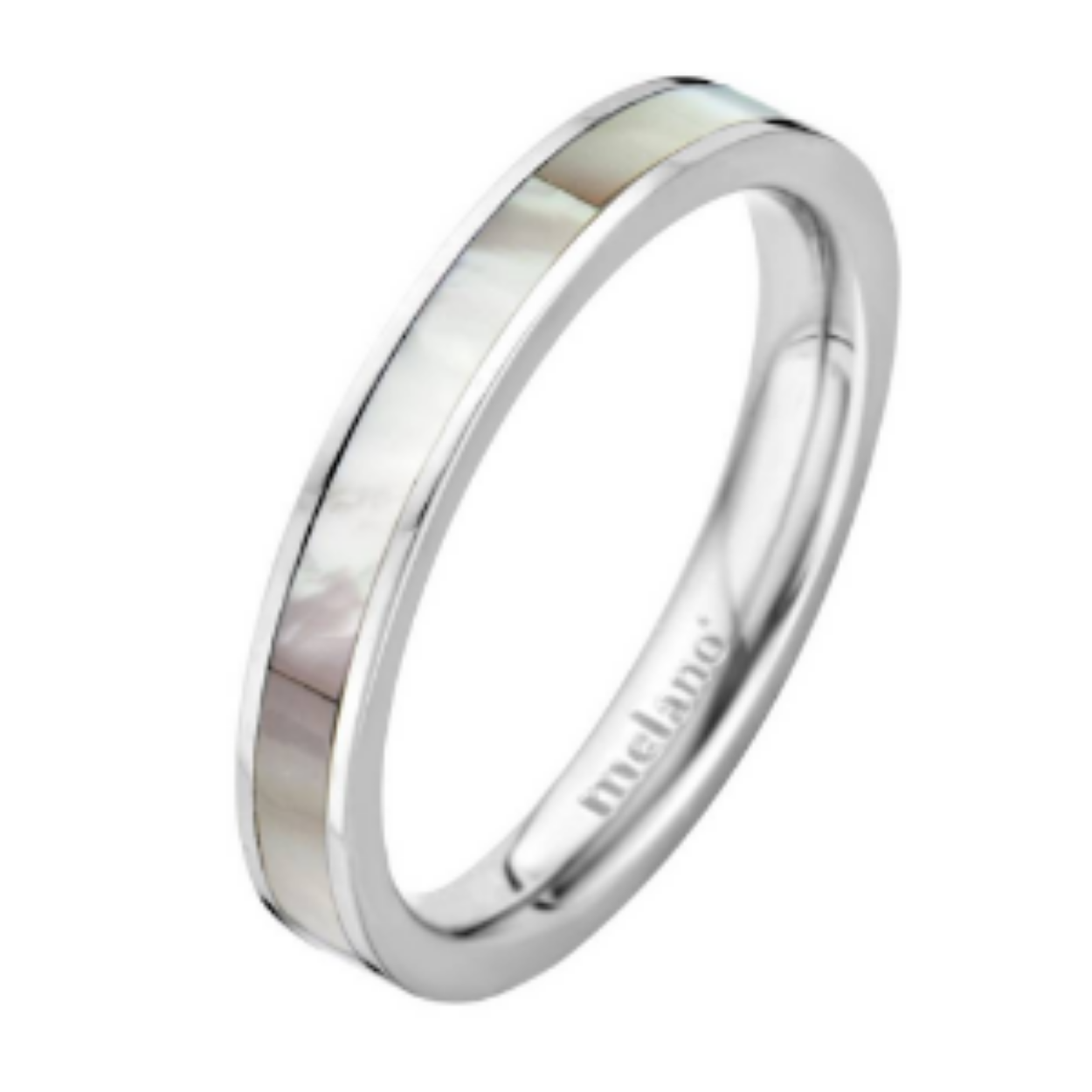 Melano friends sofia ring - zilverkleurig + seashell - dames - maat 52