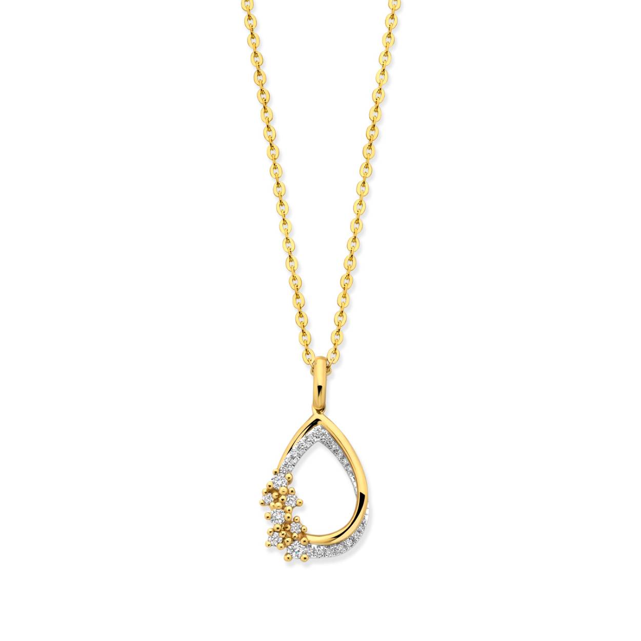 Hanger met ketting in goud 18kt met diamanten.