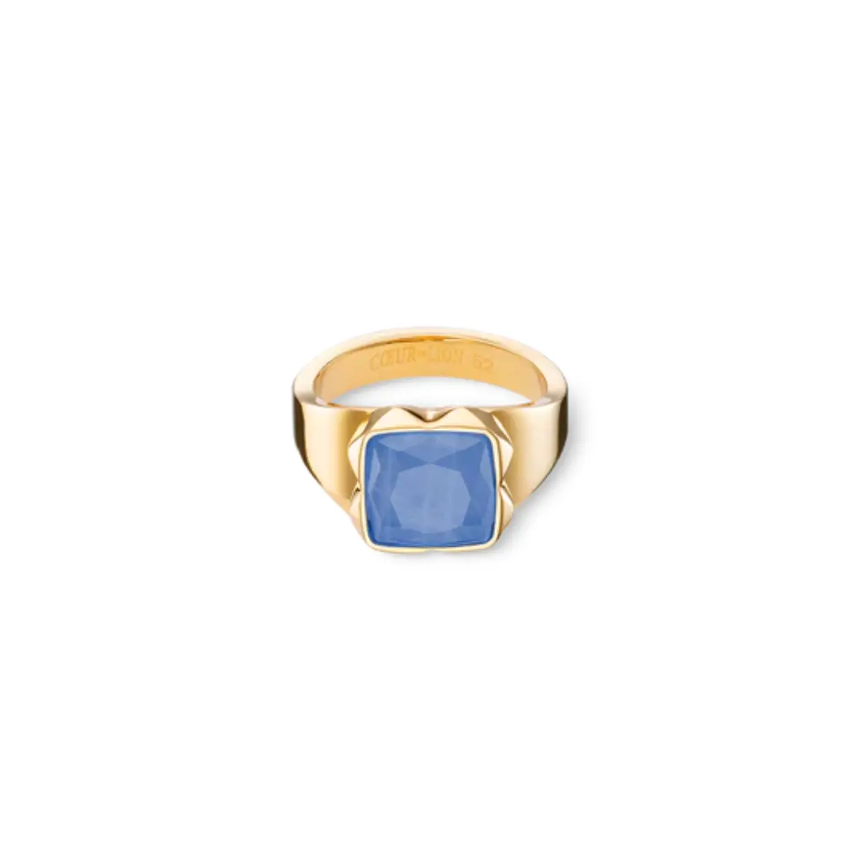 Ring van het merk Coeur de Lion. Deze ring is uitgevoerd in verguld edelstaal, met een aventurijn. Model  1200/40-0716-54
