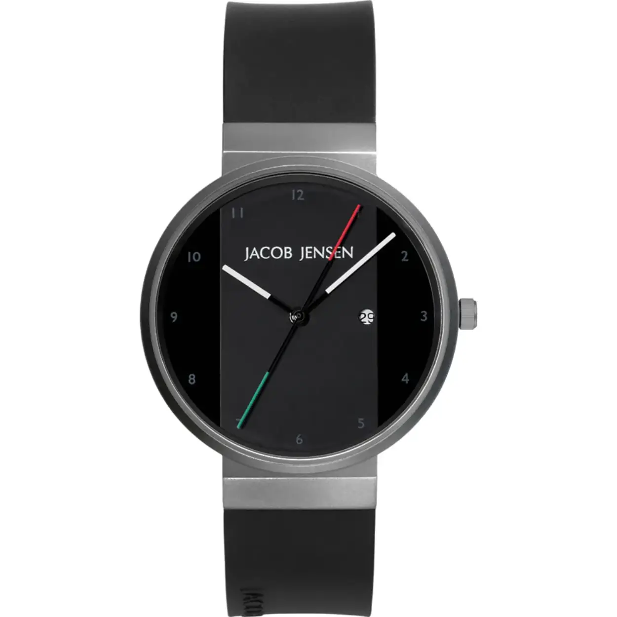 Dit is een horloge van het merk Jacob Jensen.
De specificaties zijn als volgt:
Kastmaat: 35 mm