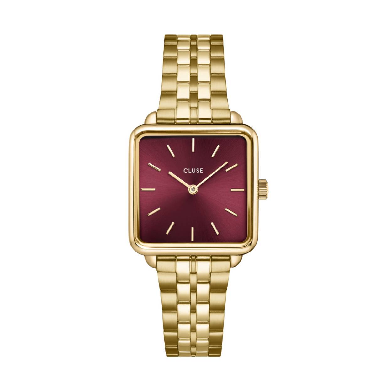 La Tétragone Watch Steel Dark Cherry, Gold Colour
