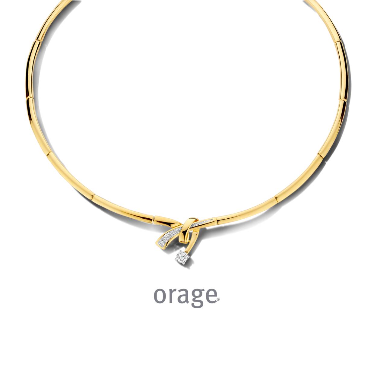 Orage collier verguld geel goud met zirkonia