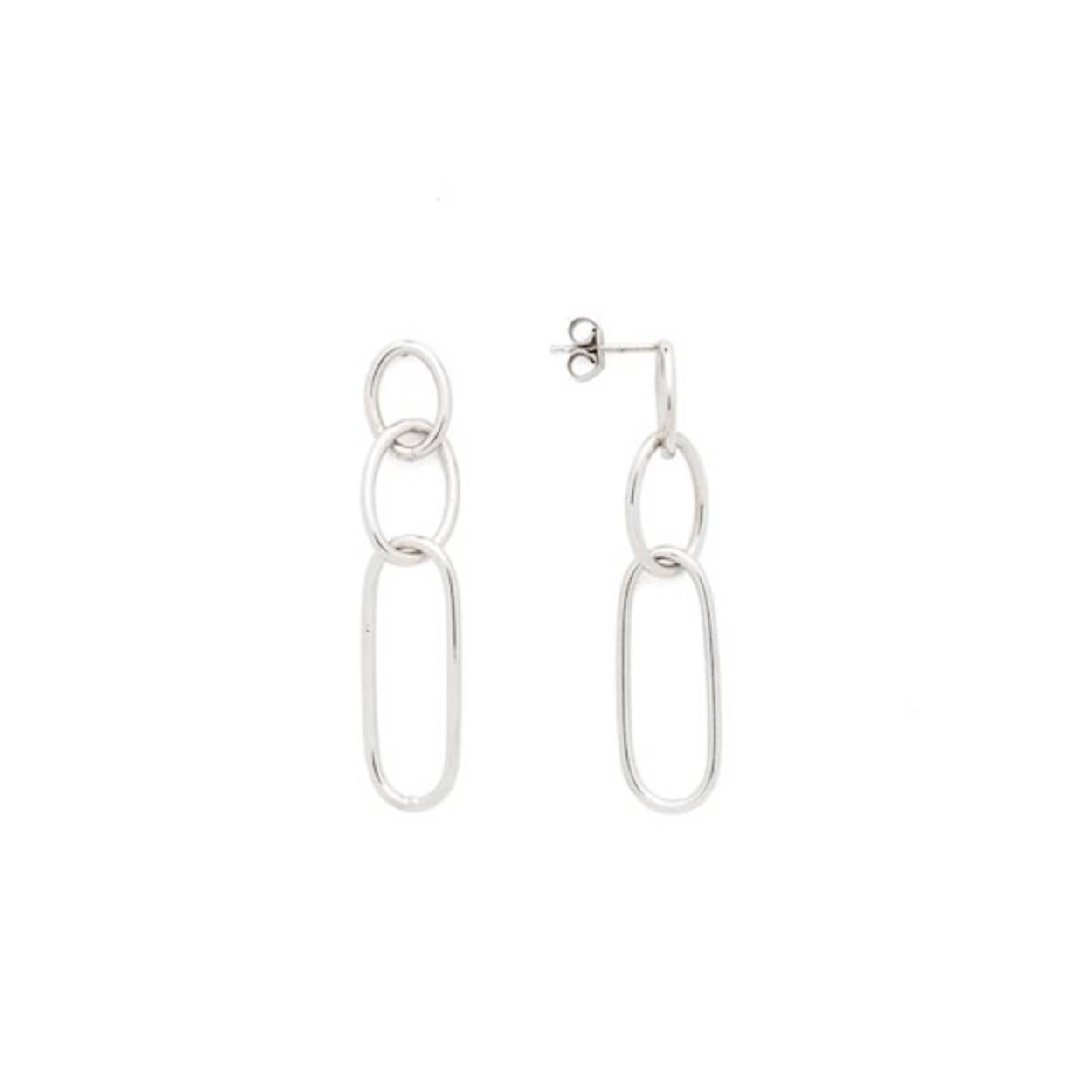 zilveren oorhangers, 3 ovalen