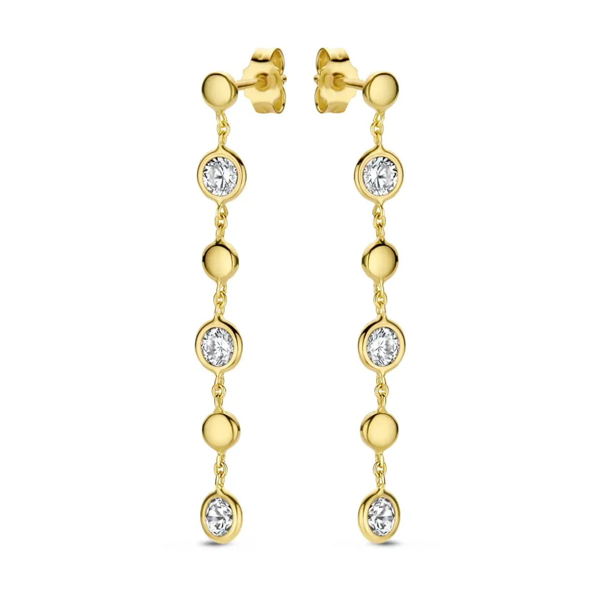 Gouden oorhangers met zirkonia