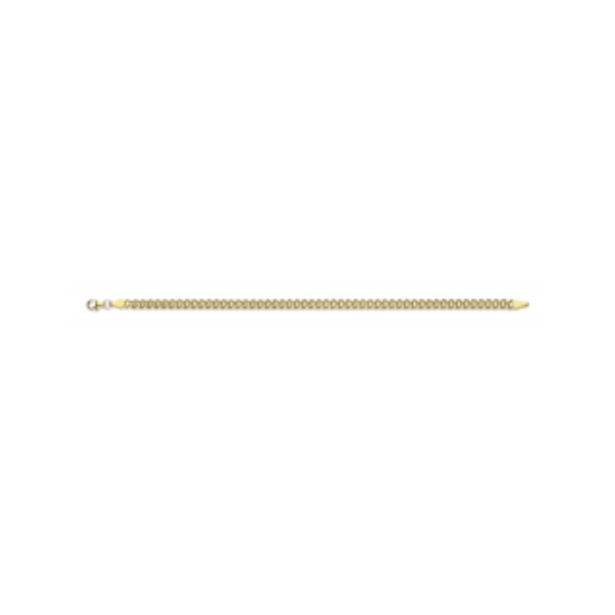 gouden armband met zilveren kern, bol gourmet 4,5mm 19cm