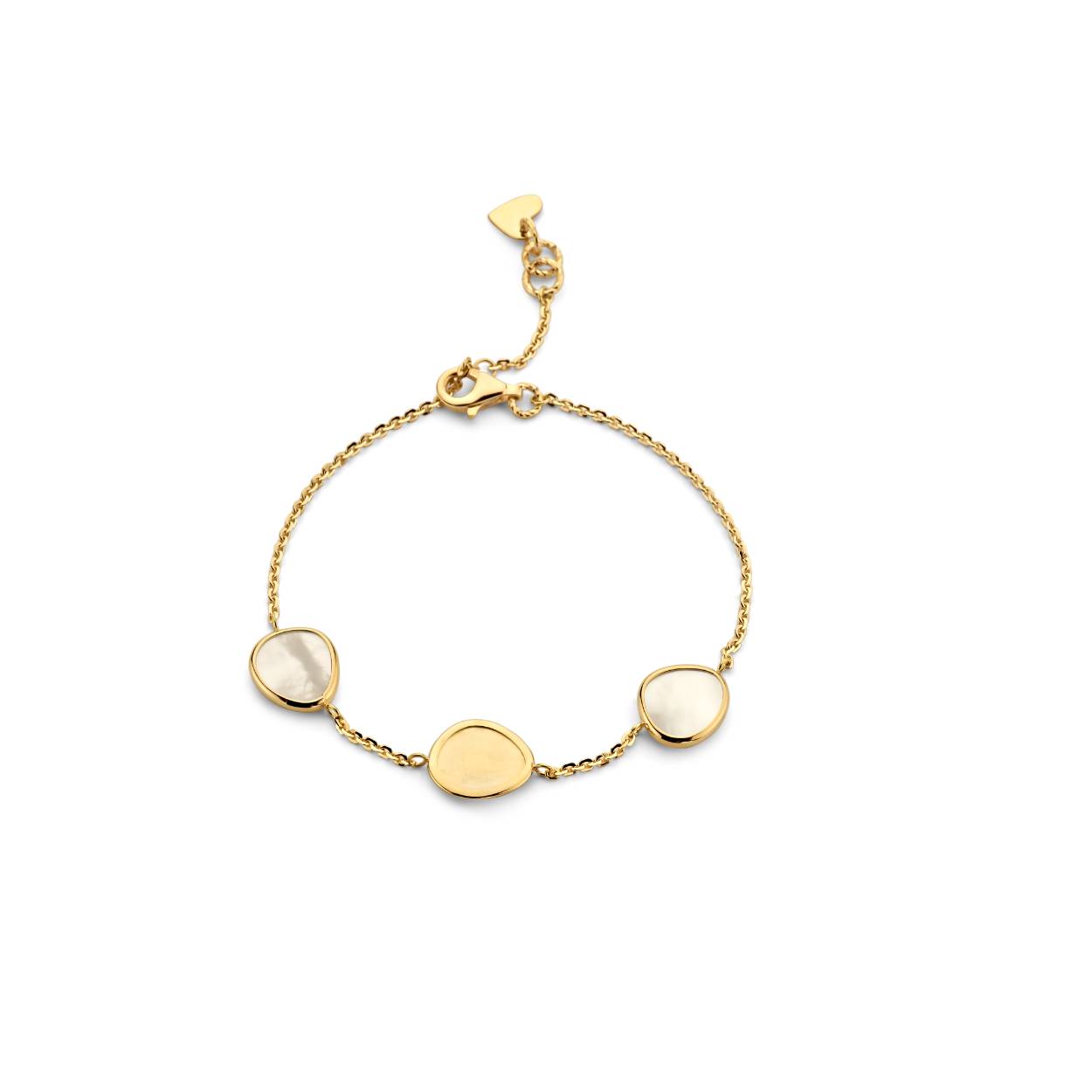 armband femme ador&eacute;e in 18 kt geelgoud met parelmoer