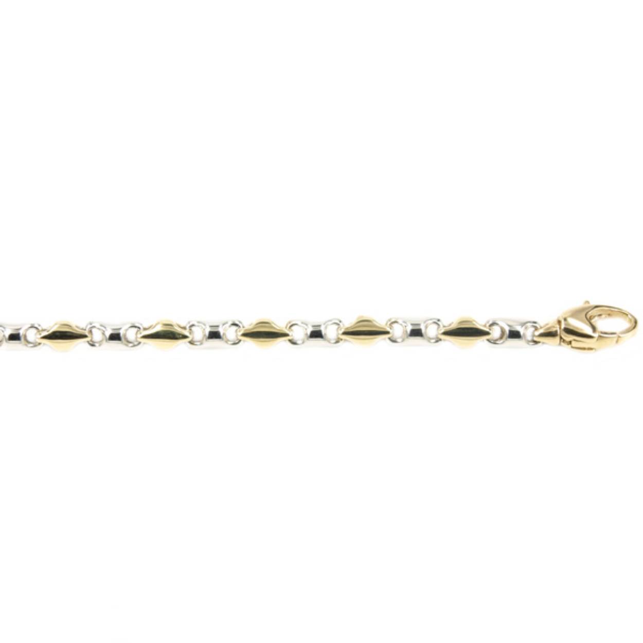 Monzario 14 krt bicolor collier model 81C. Lengteb 45cm