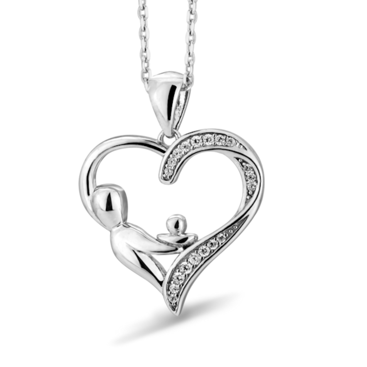 zilveren hanger M'amour moeder en kind