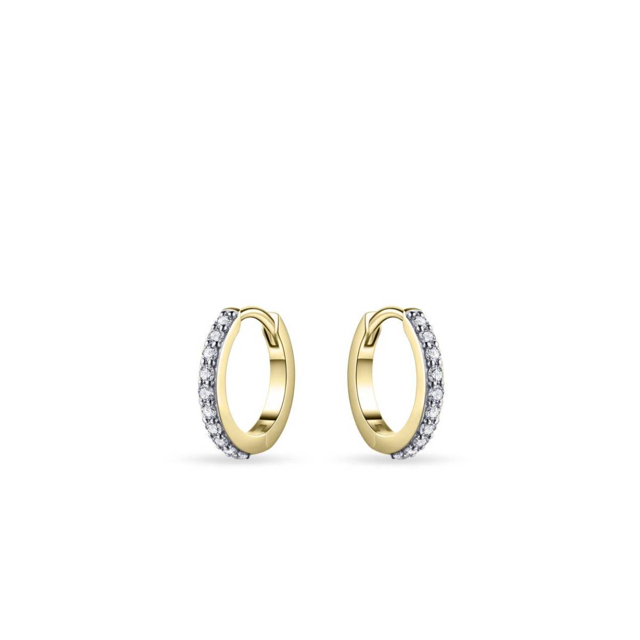 Sparkling hoops | 2 x 12 mm | 14k Gold