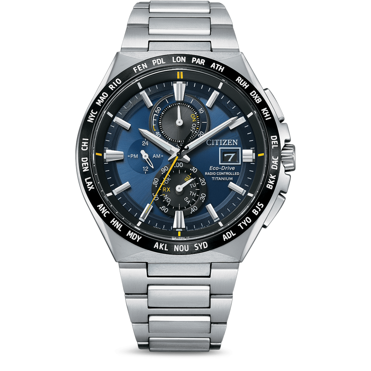 Citizen - Radio Controlled. Titanium. Saffierglas. 100m WR
