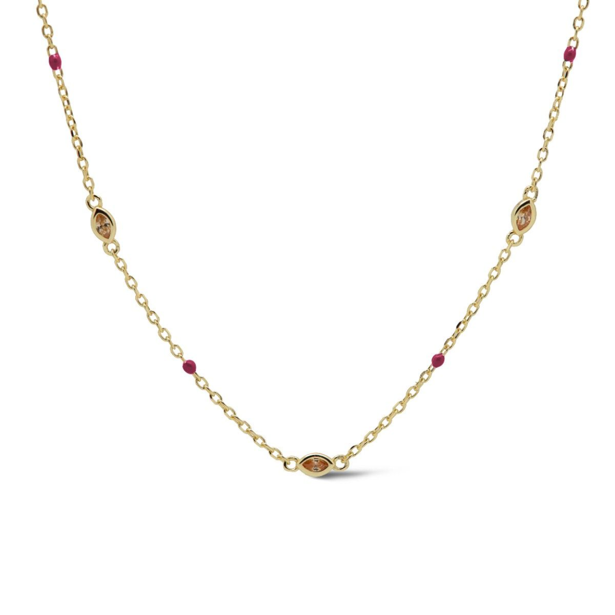 T310GP_RR Karma collier JOLLY | zilver verguld | zirkonia