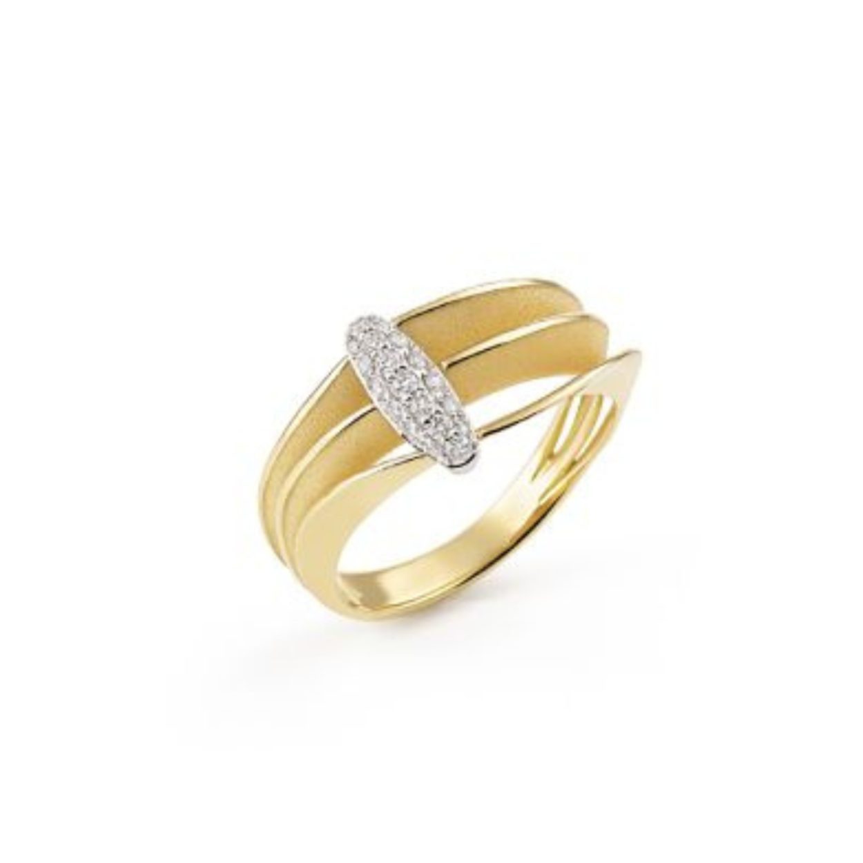 Dune Chic Pavé Series Ring, 18Kt Yellow Sunrise Gold met diamanten 0.15ct