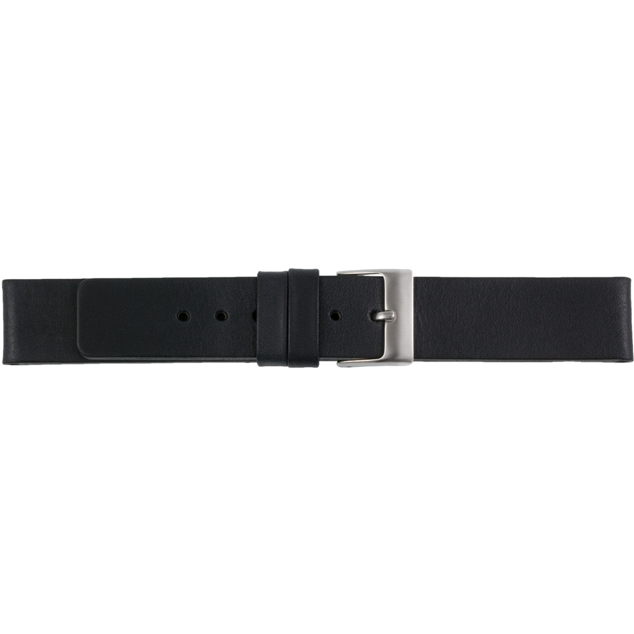 Horlogeband leder 131 zwart glad 24mm