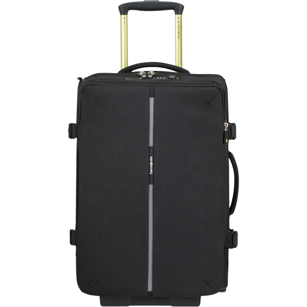 BESCHRIJVING
Securipak is onze anti-diefstal collectie die het comfort van urban modellen combineert met een breed scala aan beveiligingsfuncties, zoals een snijbestendige materiaallaag, een RFID-vak (niet op de waistbag) en rugzakken met een hoofdcompartiment dat alleen vanaf de achterkant toegankelijk is. De reflecterende details en het milieuvriendelijke materiaal maken deze collectie compleet.


Model
Reistas met wielen
Kleur

Materiaal
100% R-PET Nylon
Afmetingen
55 x 35 x 20 cm
 Maattabel
Size
Handbagage
Volume
39 L
Gewicht
2.3 kg
SKU
140564-4631
BUITENKANT
Categorie
Zacht
Slot
Geïntegreerd TSA combinatieslot, bestaande uit 3 cijfers
Handvatten
Bovenhandvat(ten)
Trekstang
Dubbele trekstang
Wielen
2 wielen
Type wielen
Soepele wielen
Vakken buitenkant
1 top pocket
Handbagage
Ja
Reflecterende details
Ja
Compressieriemen
Ja
Eco-friendly design
Ja
BINNENKANT
Hoofdvak
Main compartment with internal organisation
RFID
Vak met RFID-blokkeer technologie, dat u beschermt tegen skimmen, een techniek die wordt gebruikt om uw kaartgegevens illegaal te kopiëren. Voorzien van RFID-blokkeermateriaal dat zich tussen de buitenkant en de binnenvoering van het product bevindt.
Interne Organisatie
Ja