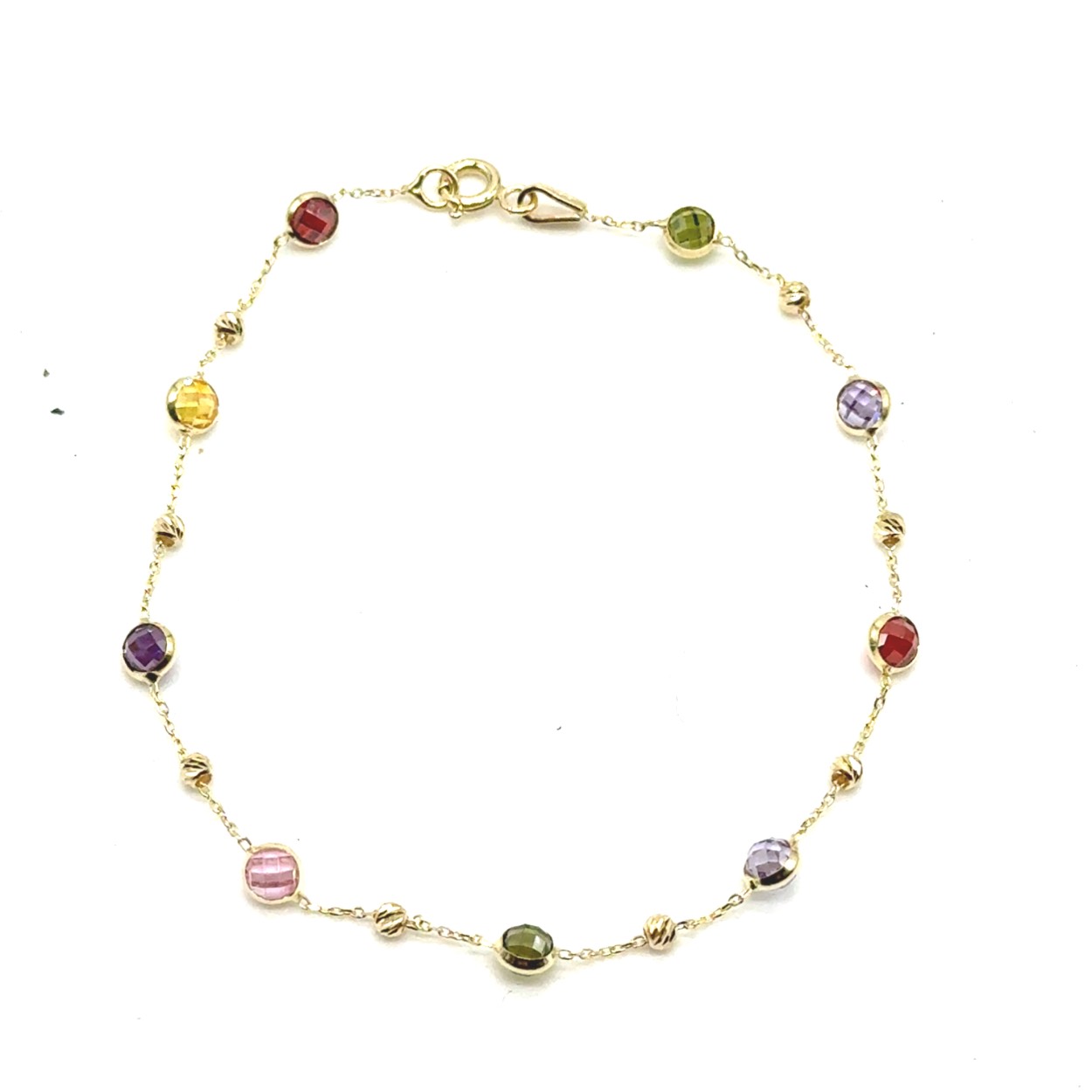 14k gouden armband met zirkonia stenen. 
