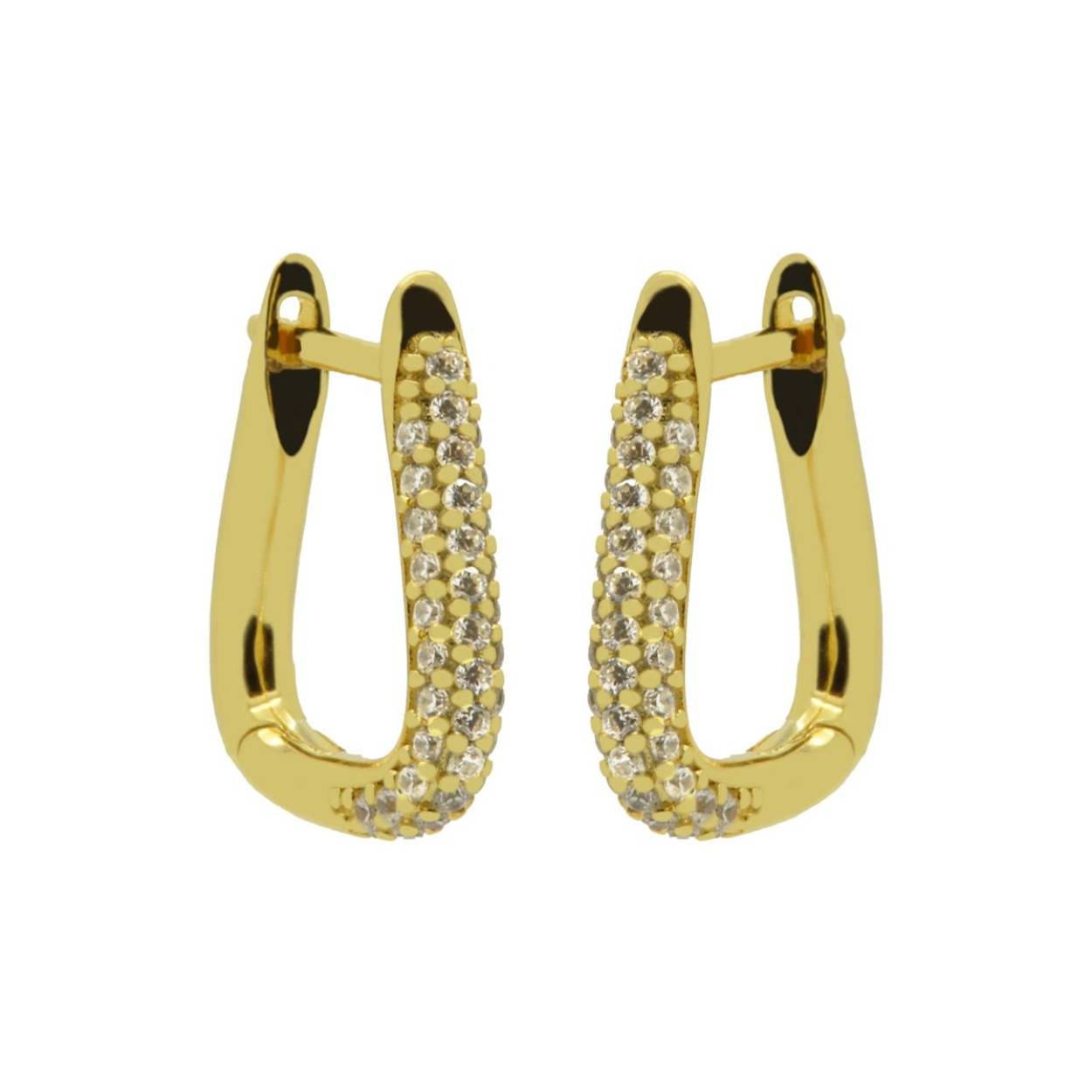 H177GP | Karma | Hinged Hoops Zirkonia Convex Big | Goldplated | 12MM
