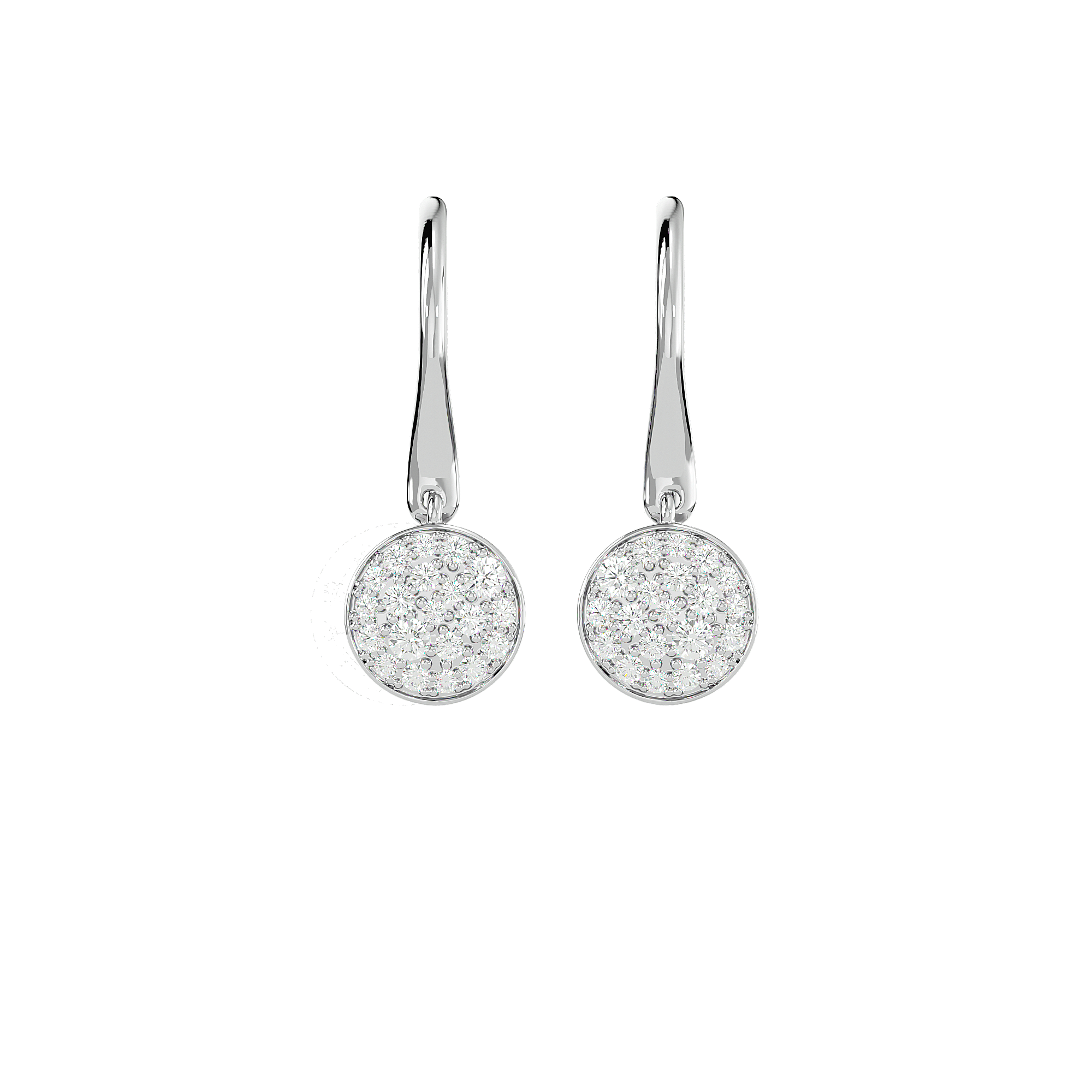 BOUCLES D'OREILLES OR BLANC ET DIAMANTS  0.45GHSI